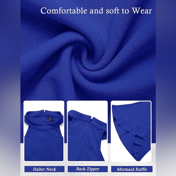 Sleeveless Halter Bodycon Split Mermaid Dress - Picture 9 of 10